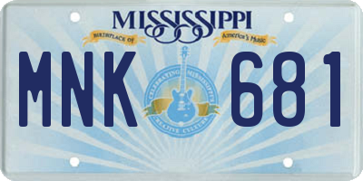 MS license plate MNK681