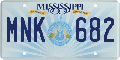 MS license plate MNK682
