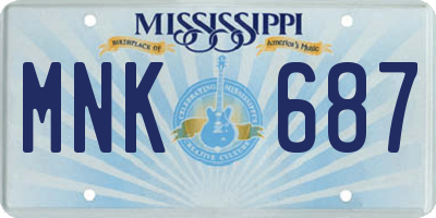 MS license plate MNK687