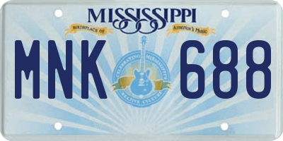 MS license plate MNK688