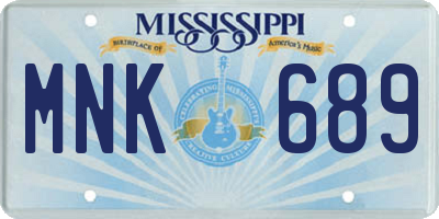 MS license plate MNK689