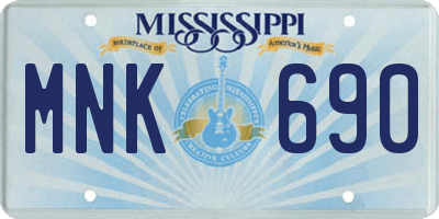 MS license plate MNK690