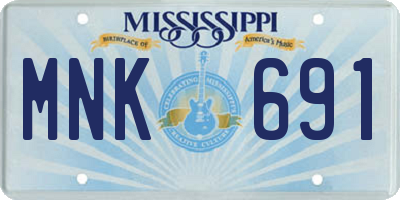 MS license plate MNK691
