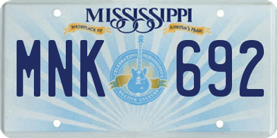 MS license plate MNK692