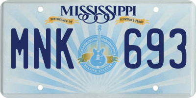 MS license plate MNK693
