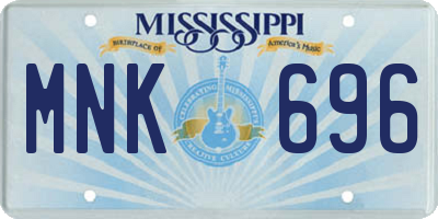 MS license plate MNK696
