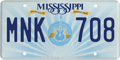 MS license plate MNK708