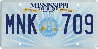 MS license plate MNK709