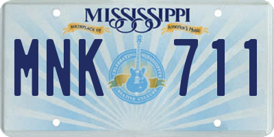 MS license plate MNK711