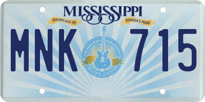 MS license plate MNK715