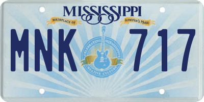 MS license plate MNK717