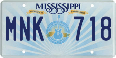MS license plate MNK718
