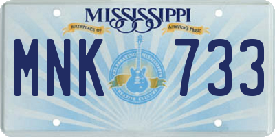 MS license plate MNK733