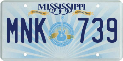 MS license plate MNK739