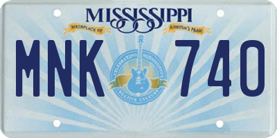 MS license plate MNK740