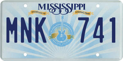 MS license plate MNK741