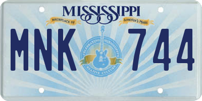 MS license plate MNK744