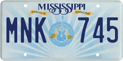 MS license plate MNK745