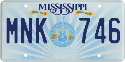 MS license plate MNK746