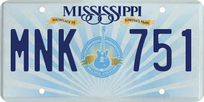 MS license plate MNK751