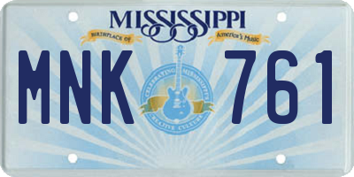 MS license plate MNK761