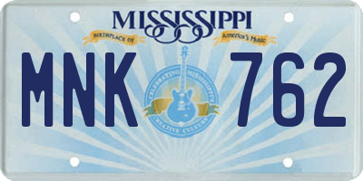 MS license plate MNK762