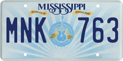 MS license plate MNK763