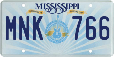 MS license plate MNK766