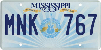 MS license plate MNK767