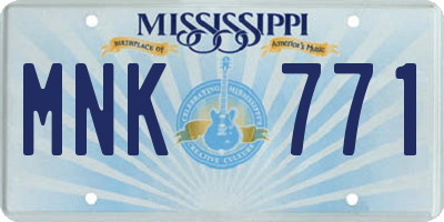 MS license plate MNK771
