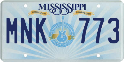 MS license plate MNK773