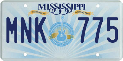 MS license plate MNK775