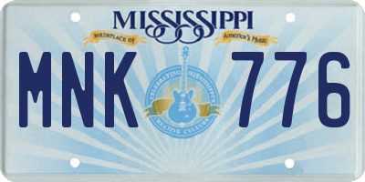 MS license plate MNK776