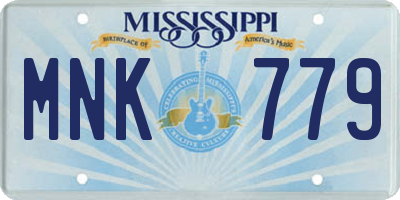 MS license plate MNK779
