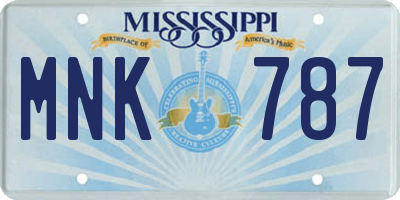 MS license plate MNK787