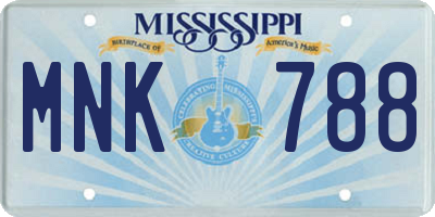MS license plate MNK788