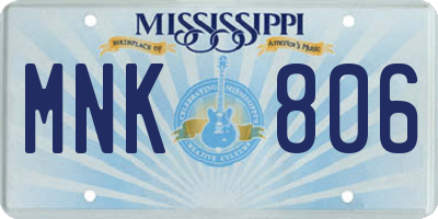 MS license plate MNK806
