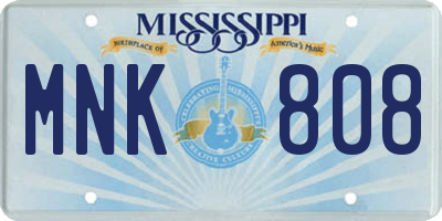 MS license plate MNK808