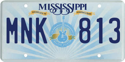 MS license plate MNK813