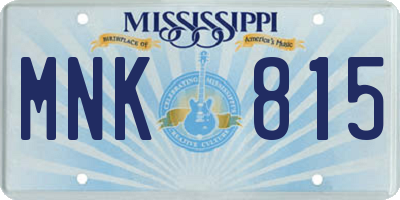 MS license plate MNK815