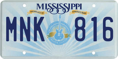 MS license plate MNK816