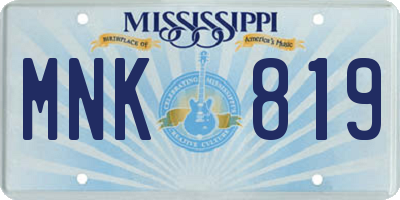 MS license plate MNK819