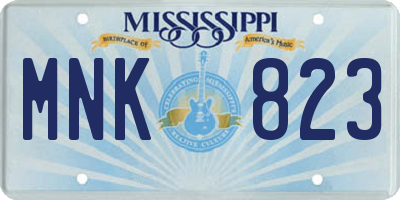 MS license plate MNK823