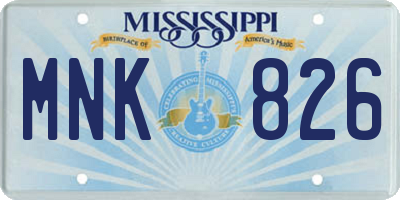 MS license plate MNK826