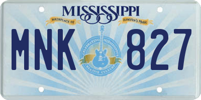 MS license plate MNK827