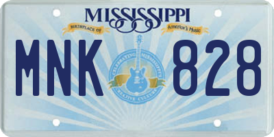 MS license plate MNK828