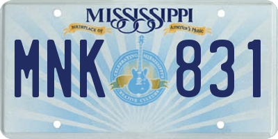 MS license plate MNK831