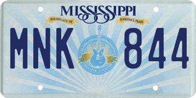 MS license plate MNK844