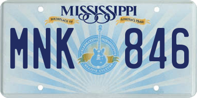 MS license plate MNK846