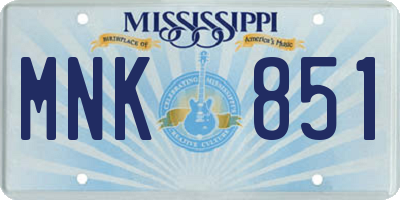 MS license plate MNK851